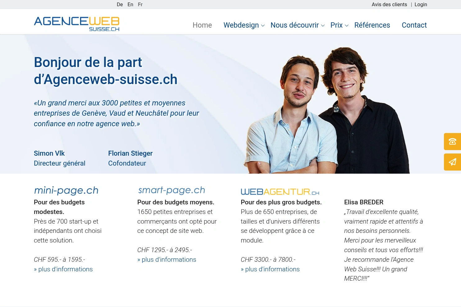 Preview of agenceweb-suisse.ch