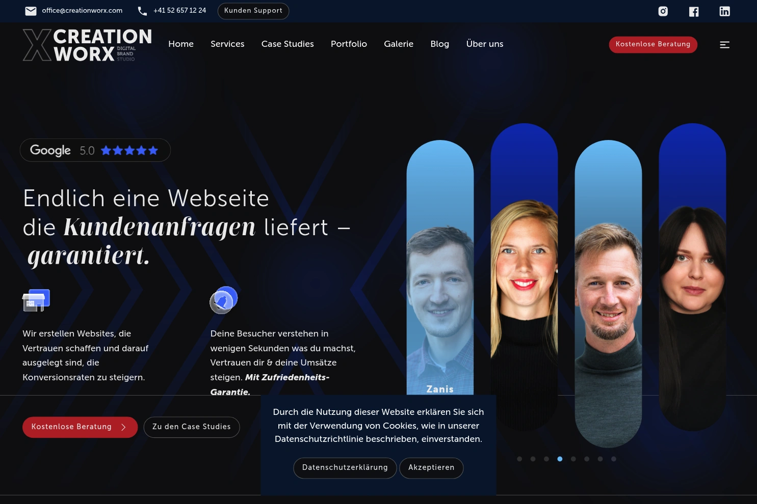 Preview of CREATIONWORX - für dein Unternehmen multiplizieren wir Vertrauen, Bekanntheit und Umsatz, mit Garantie.