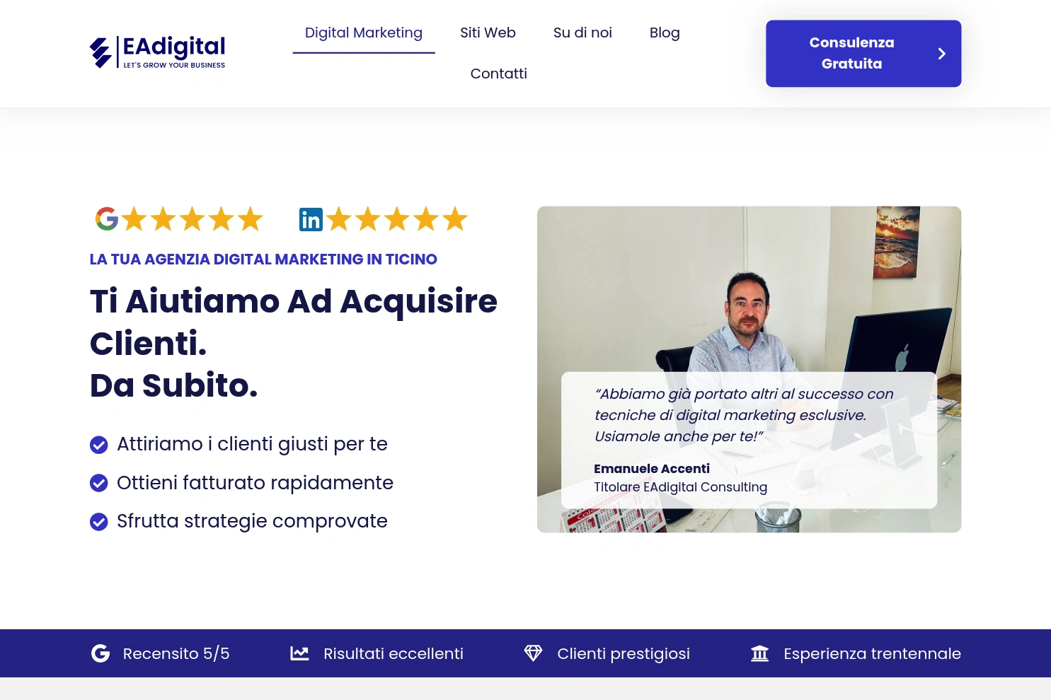 Preview of EADIGITAL CONSULTING - Agenzia digital marketing & siti web Ticino