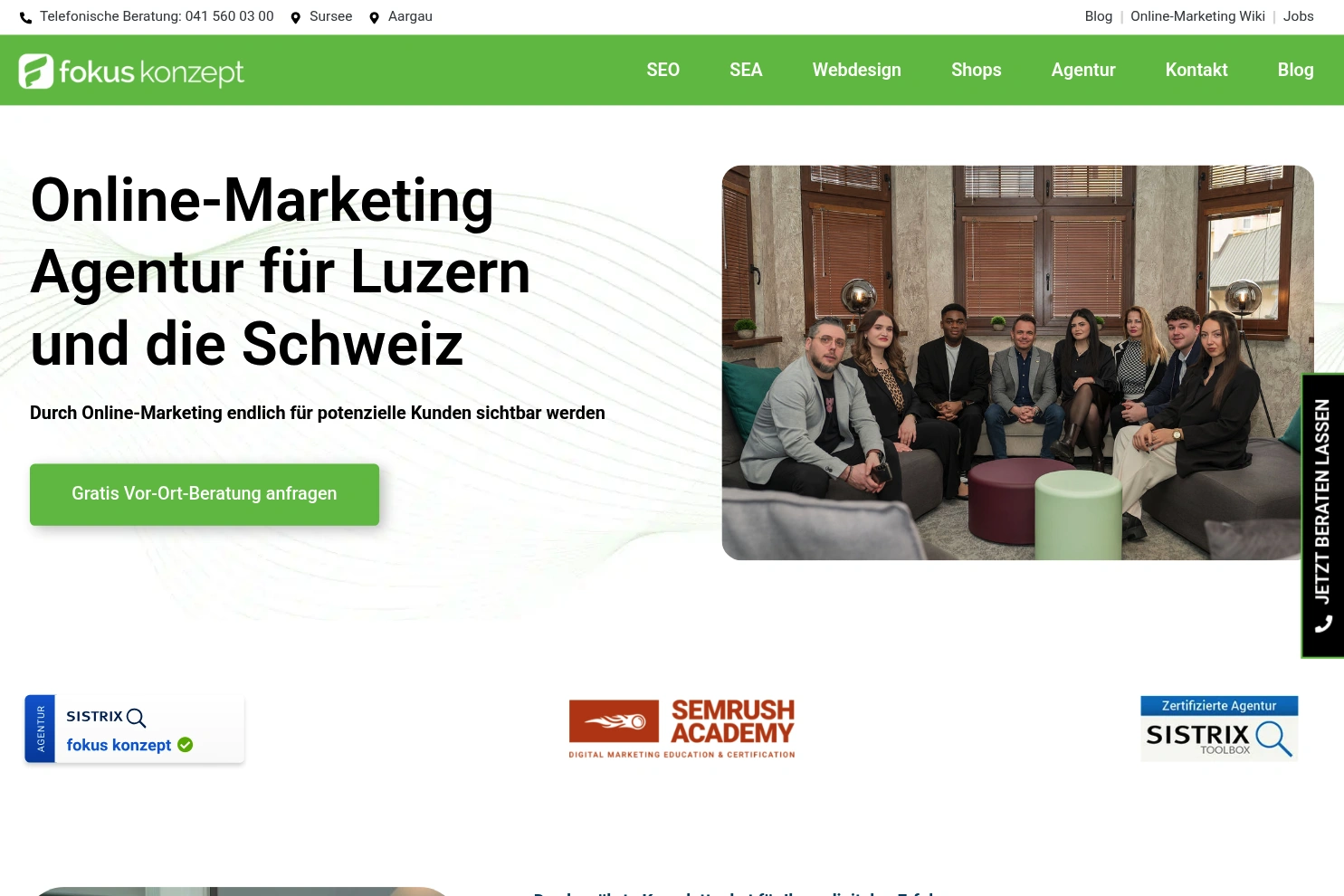 Preview of fokus konzept - SEO & Website Agentur für Luzern