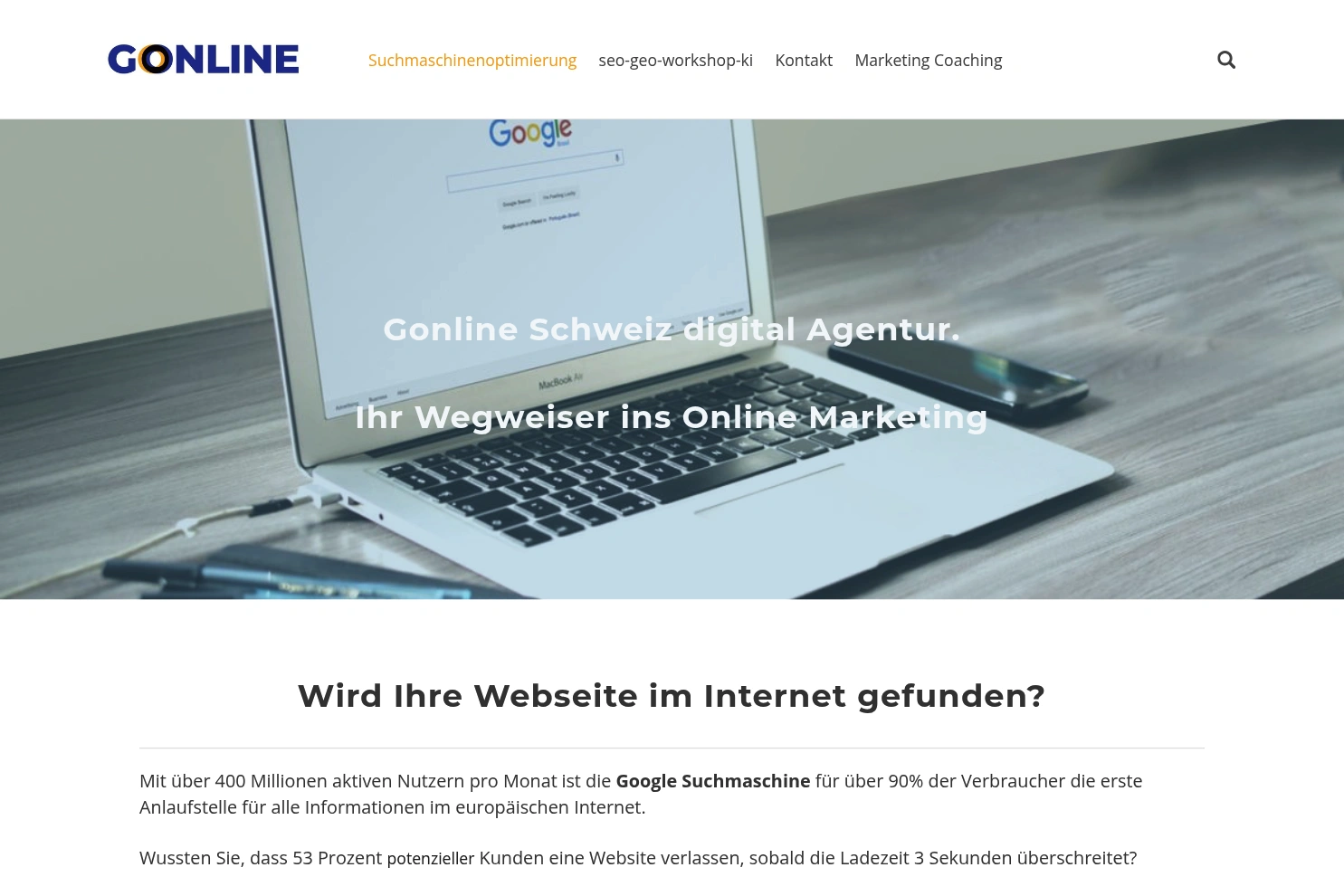 Preview of Gonline Schweiz Agentur für Online Marketing, KI & Text (seit 2015)
