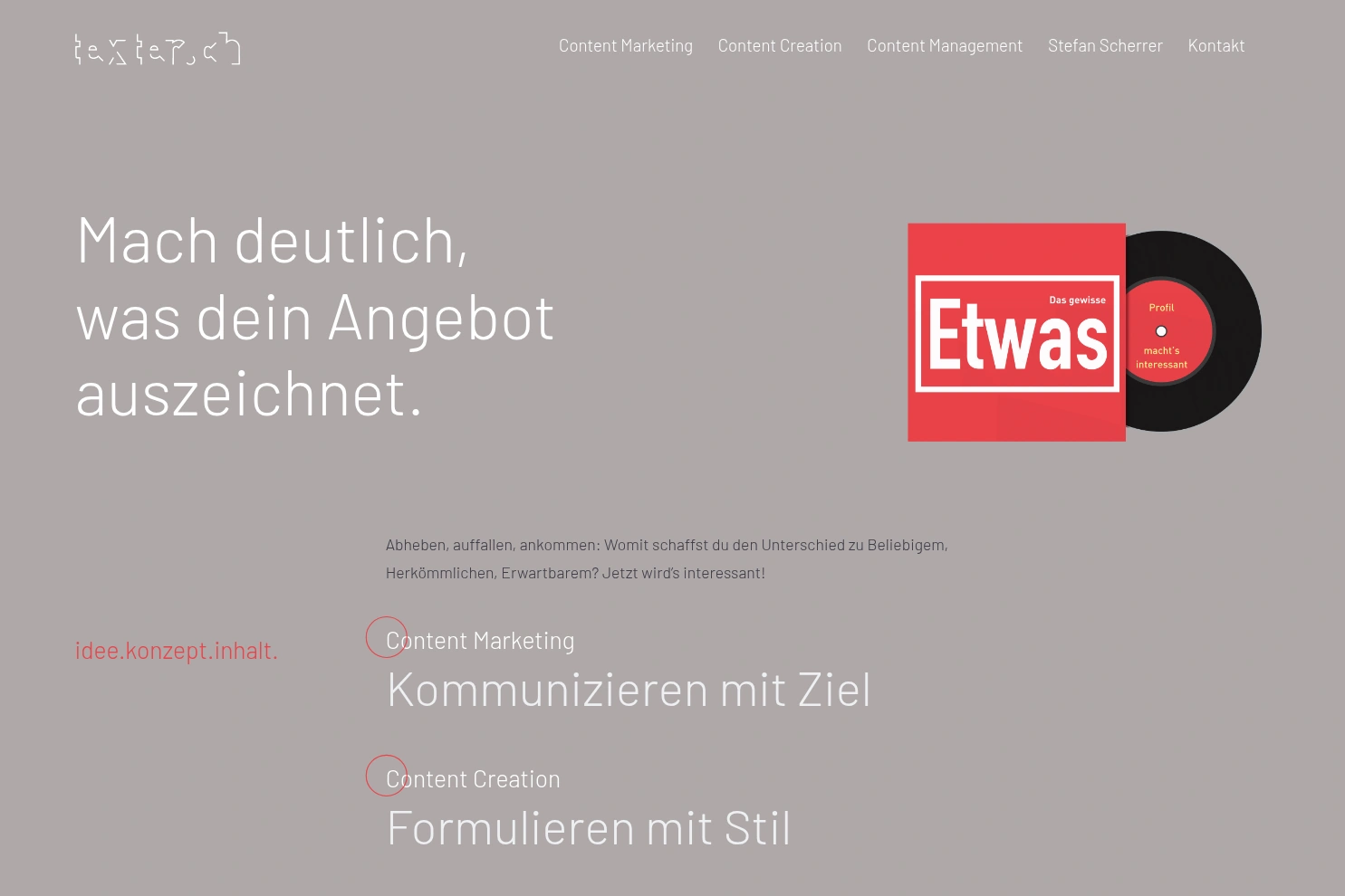 Preview of texter.ch