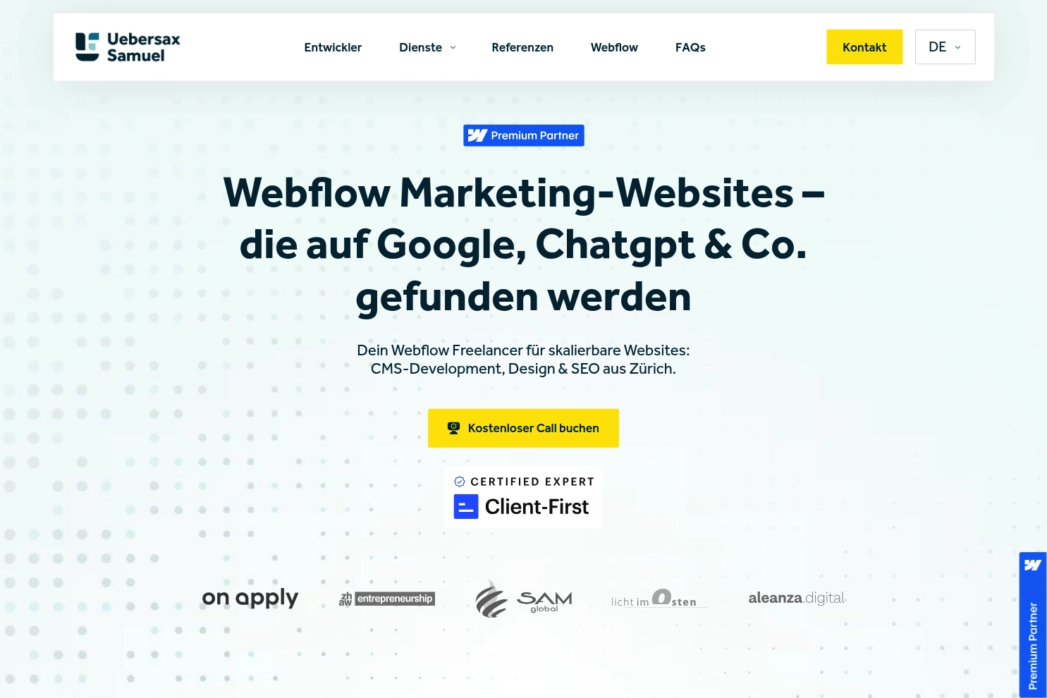 Preview of Uebersax Design GmbH – Webflow Freelancer
